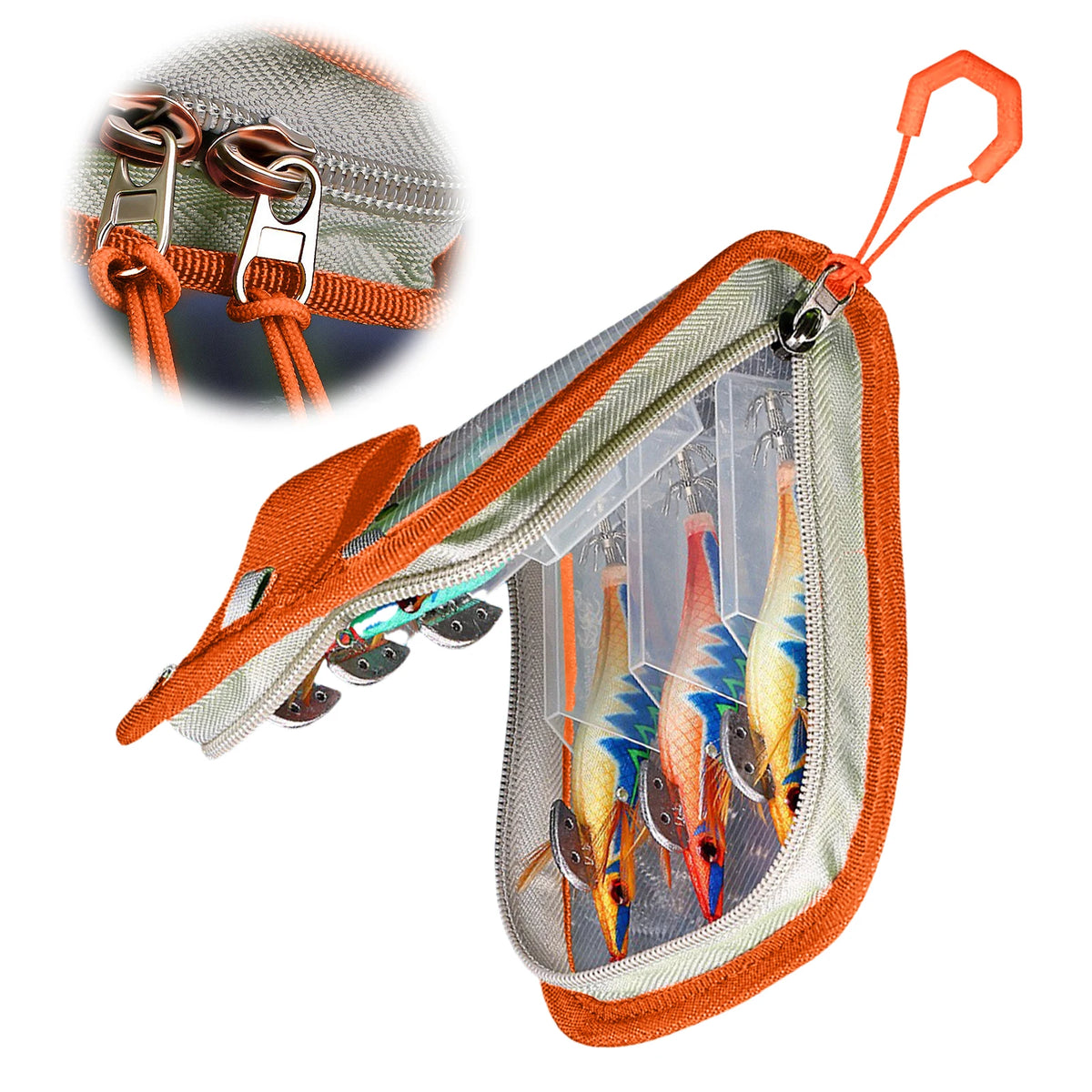 Wooden Shrimp Package Lure Bait Bag 6 Grid Fishing Tackle Waterproof Zpaxo