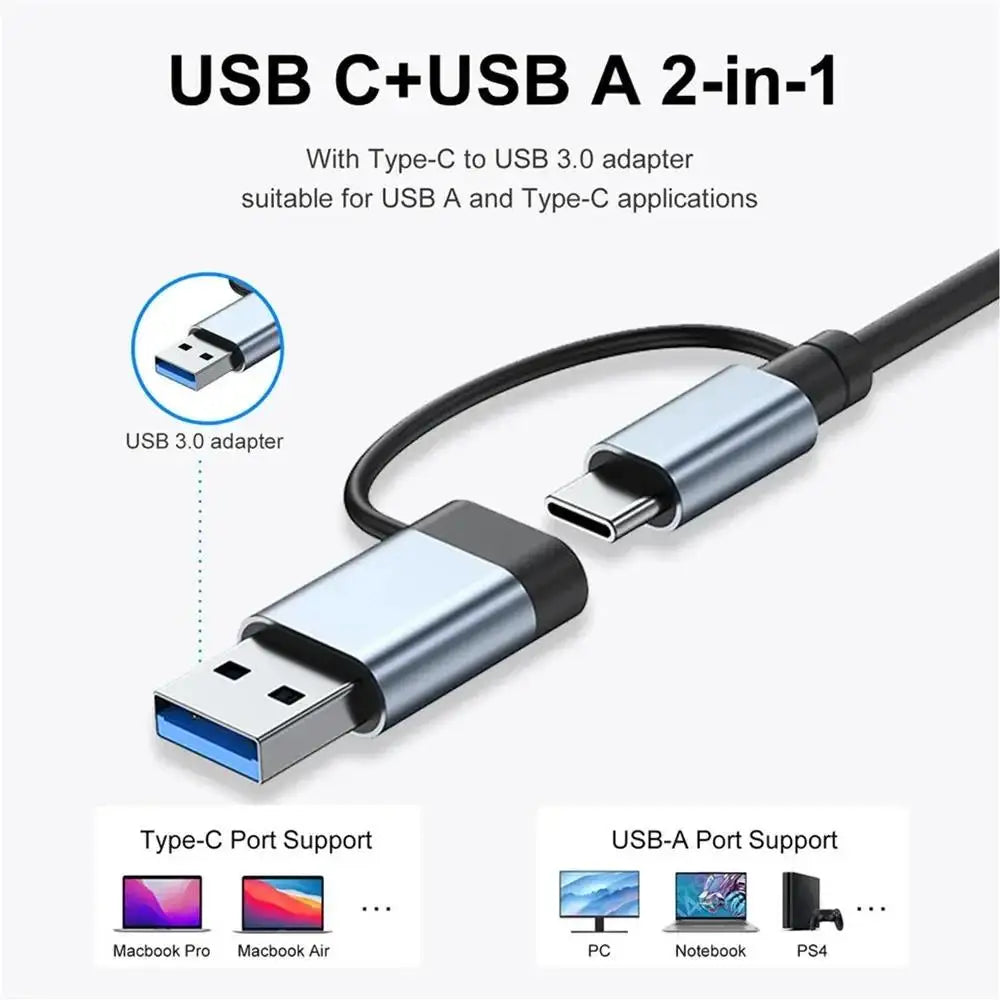 High Speed Transmission Multi Hub Splitter For Computer Laptop Desktop Phone USB C Multiport Adapter Docking Station Accessories Zpaxo