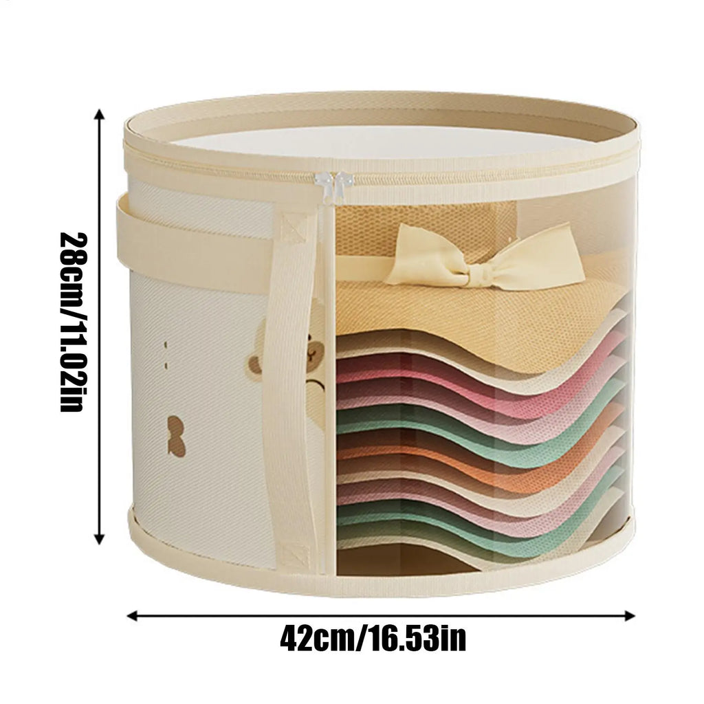 Clear PVC Hat Storage Box Zipper Closure Dustproof Foldable Stackable Zpaxo