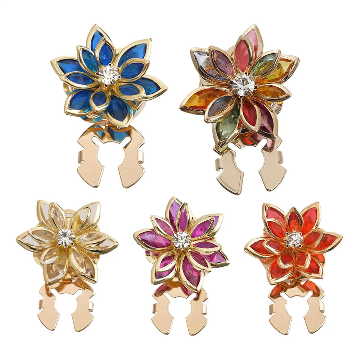 Flower Cuff Links Elegant Vintage Gold Lotus Shape Adjustable Button Zpaxo