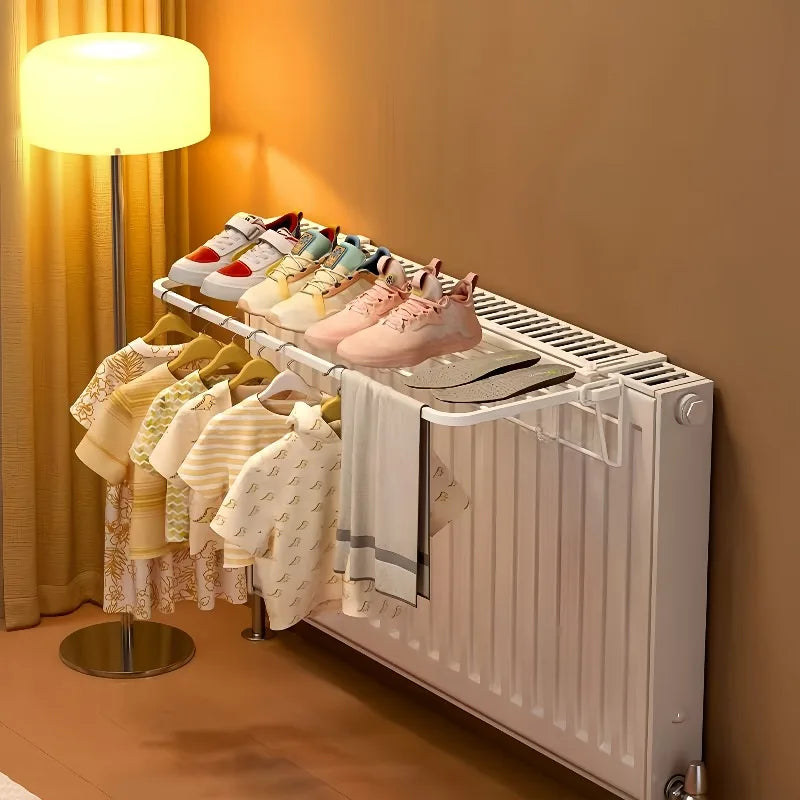 Heavy-duty Wall-mounted Radiator Rack Pull-out Clothes Drying Shelves Zpaxo