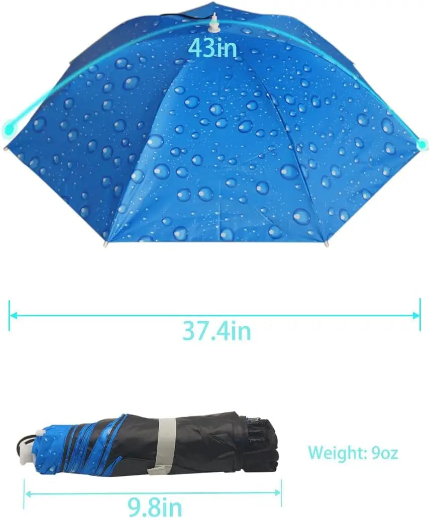 Double-layer Black Coated Rainproof Fishing Umbrella Hat Outdoor Tea Zpaxo
