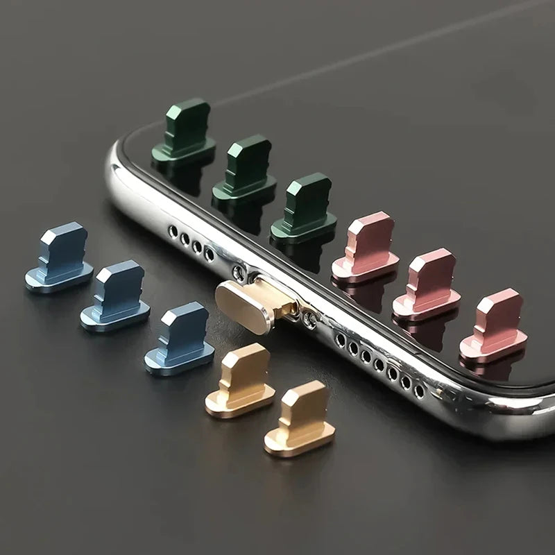 2-10PCS Aluminum Alloy Anti Dust Plug for IPhone 14 13 12 11 Pro Max 8 Plus IPad AirPods Apple Series Lightning 8-pin Port Cover Zpaxo
