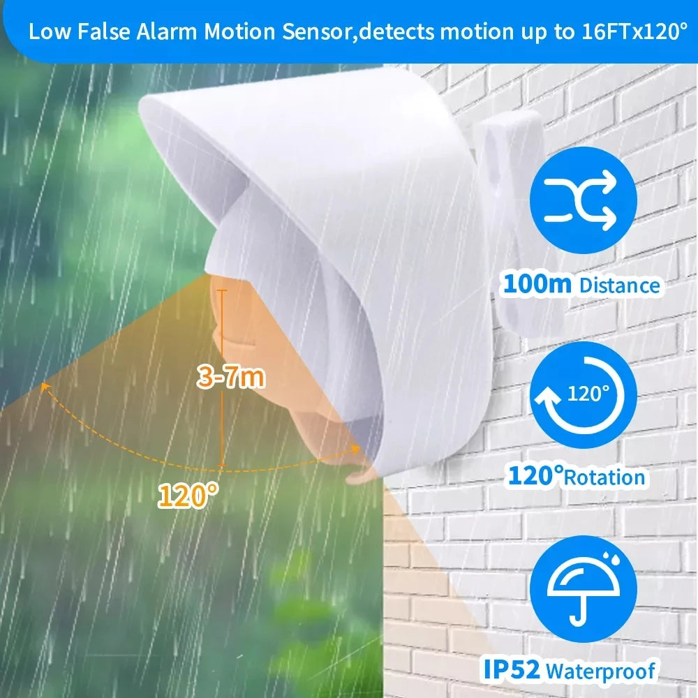 328ft Long Range Wireless Driveway Alarm Weatherproof Outdoor Motion Sensor&Detector Security Alert-Protect Driveway Alarm Zpaxo
