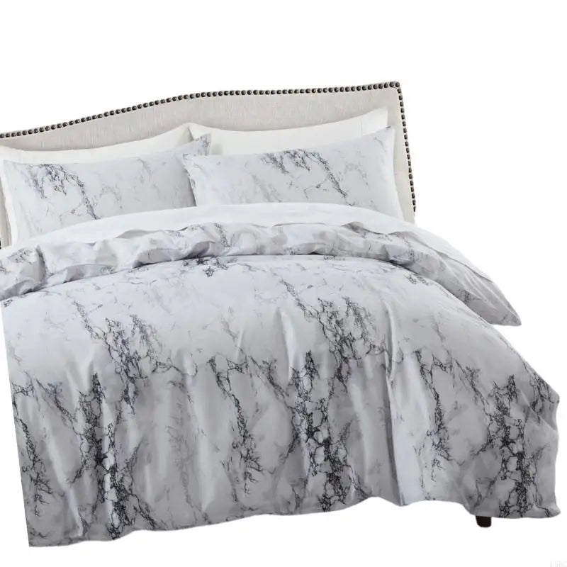 Elegant Marble Print Bedding Against Clumping Nonallergenic Bedroom Zpaxo