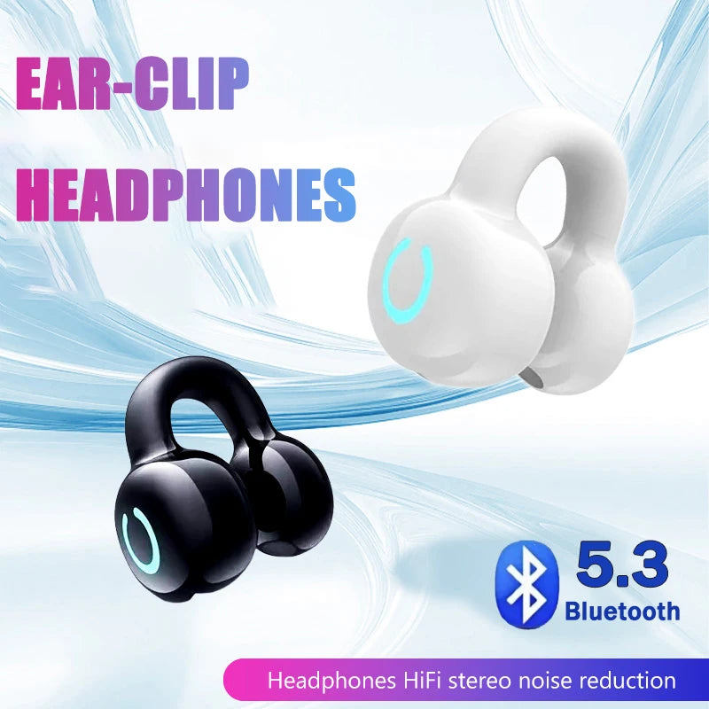 Wireless Bluetooth Earphone Single Ear Bone Conduction Earphones Clip Zpaxo