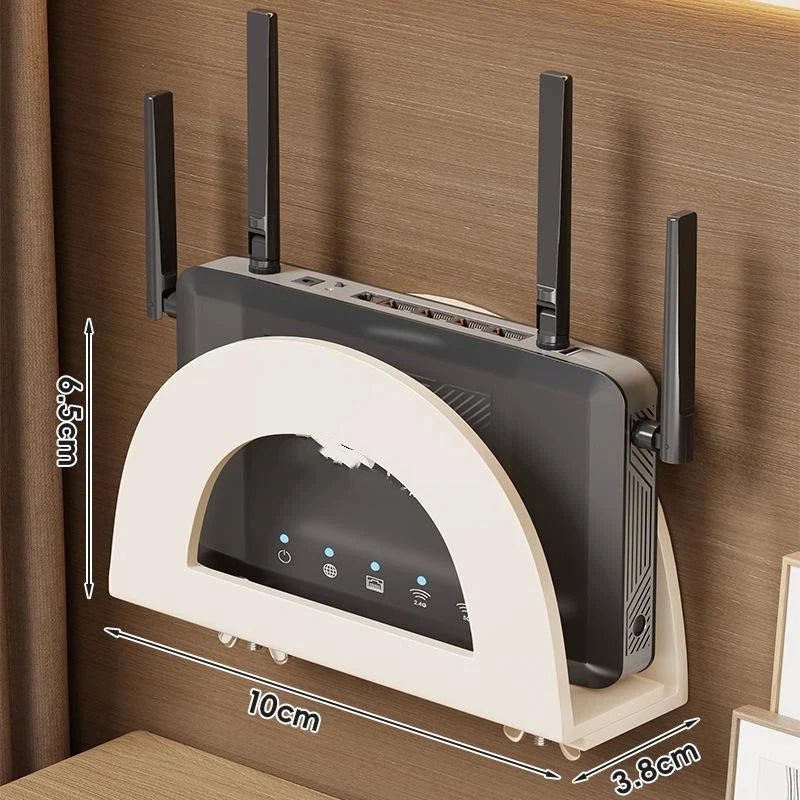 M1Pcs Wall Mounted Router Storage Box Wifi Device Bracket Placement Zpaxo White
