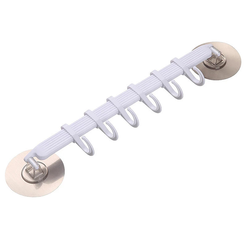 CM1pc Blue White Pink Suction Cup Hook 6 Rows Kitchen Bathroom Corner Zpaxo White