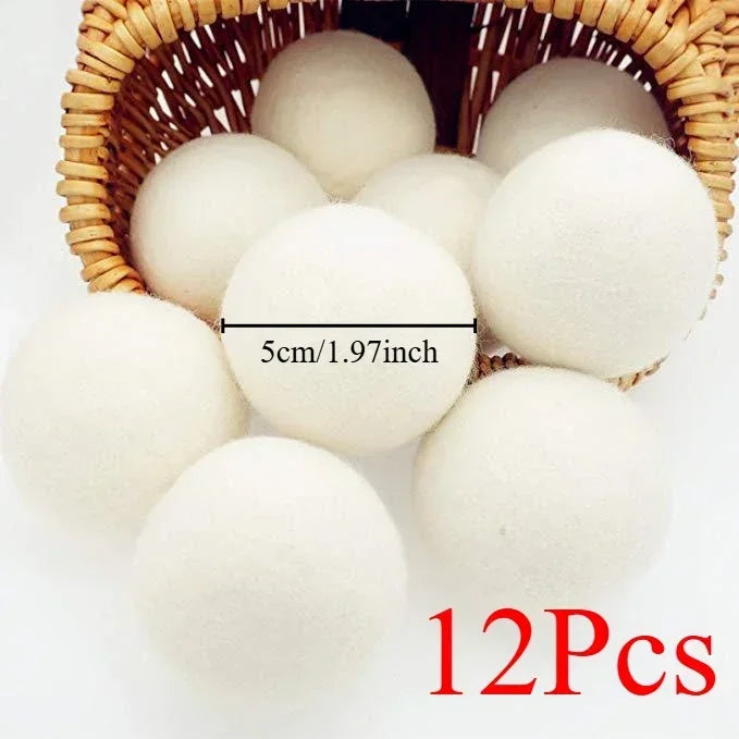 30-Pack Wool Dryer Balls Handmade Drying Balls Dryer Reusable Natural Fabric Softener Reduce Wrinkles and Decrease Drying Time Zpaxo 12pcs