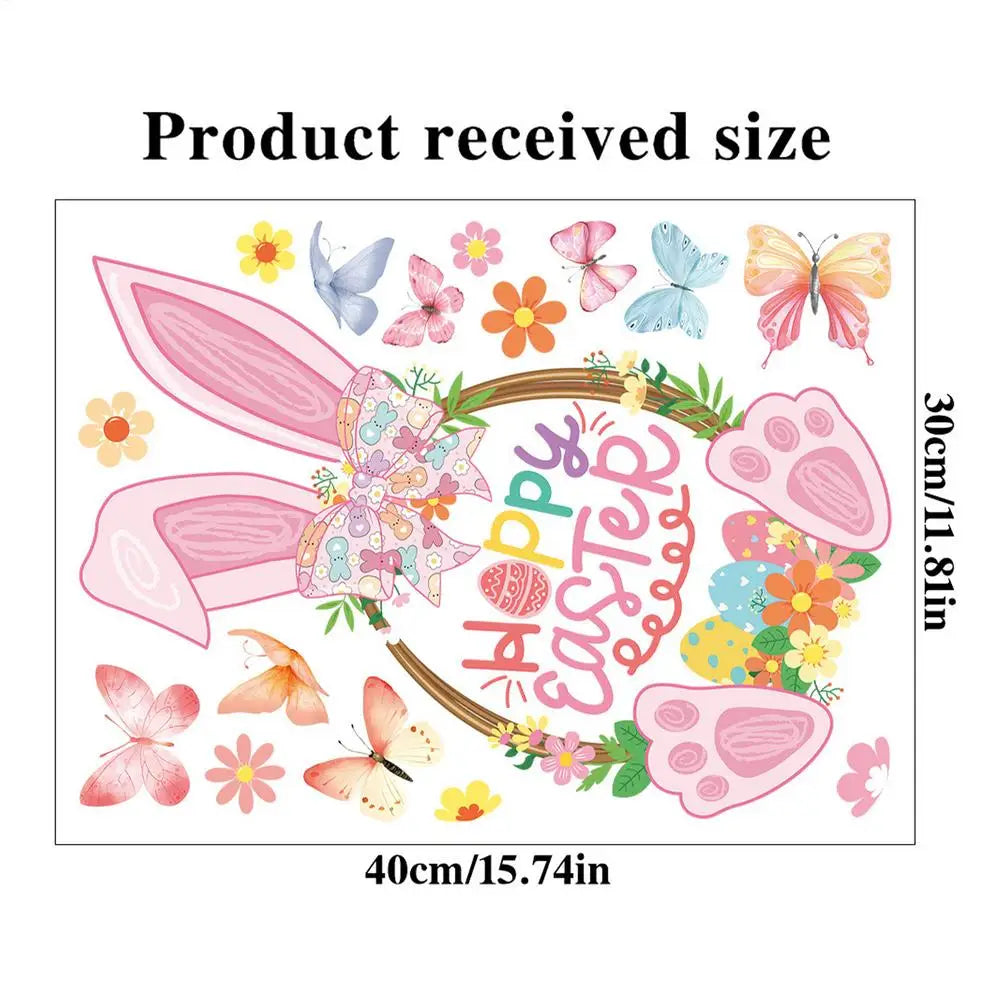 Easter Window Clings Static Decals Double Sided Spring Bunny Decor Zpaxo A