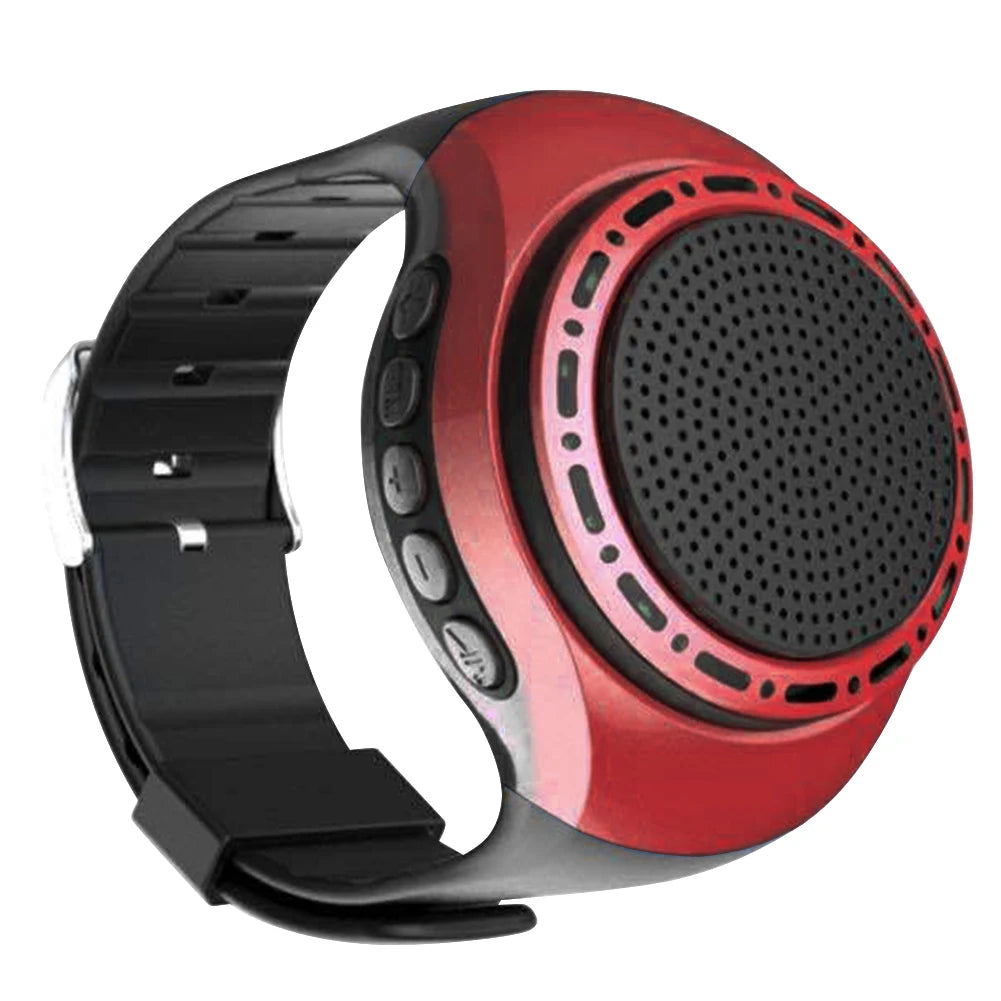 USB Rechargeable Bicycle Audio Portable Wrist Watch Speaker Cool Zpaxo Red
