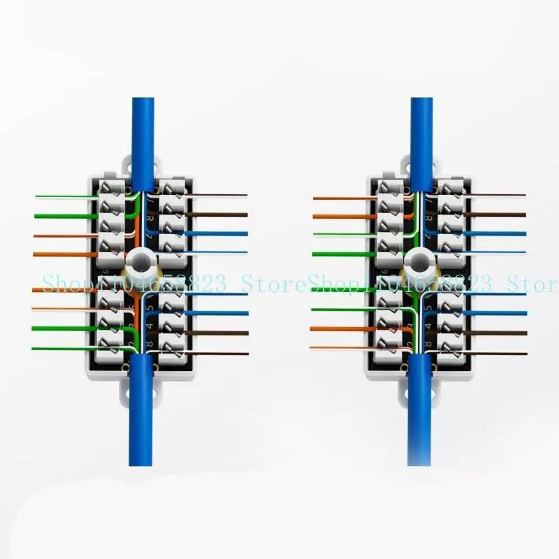 Cat6 Junction Box RJ45 Splices Connectors Unshielded Down Type Coupler for Cat6 Ethernet Cable Accessories Zpaxo
