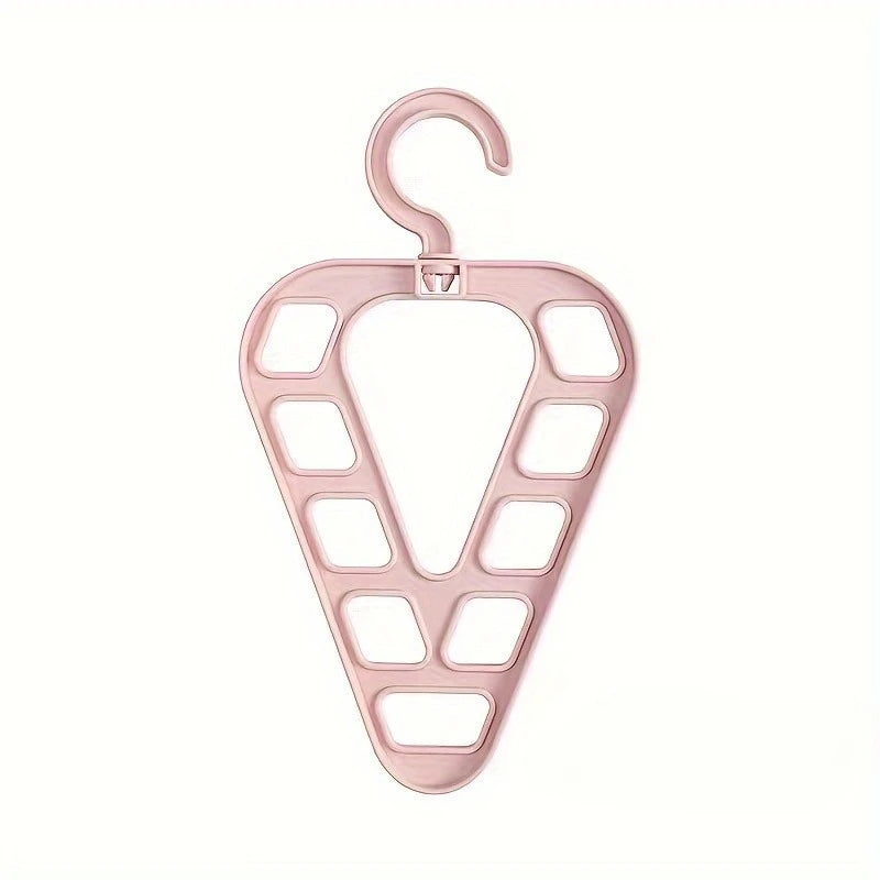 Folding Rotatable Hanger Magic Hook Non-slip Triangle Space Saving Zpaxo pink-1pc