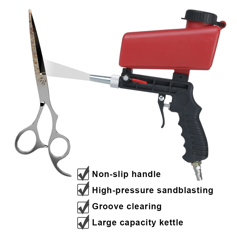 Handheld Pneumatic Blasting Gun Small Sand Machine Adjustable Zpaxo