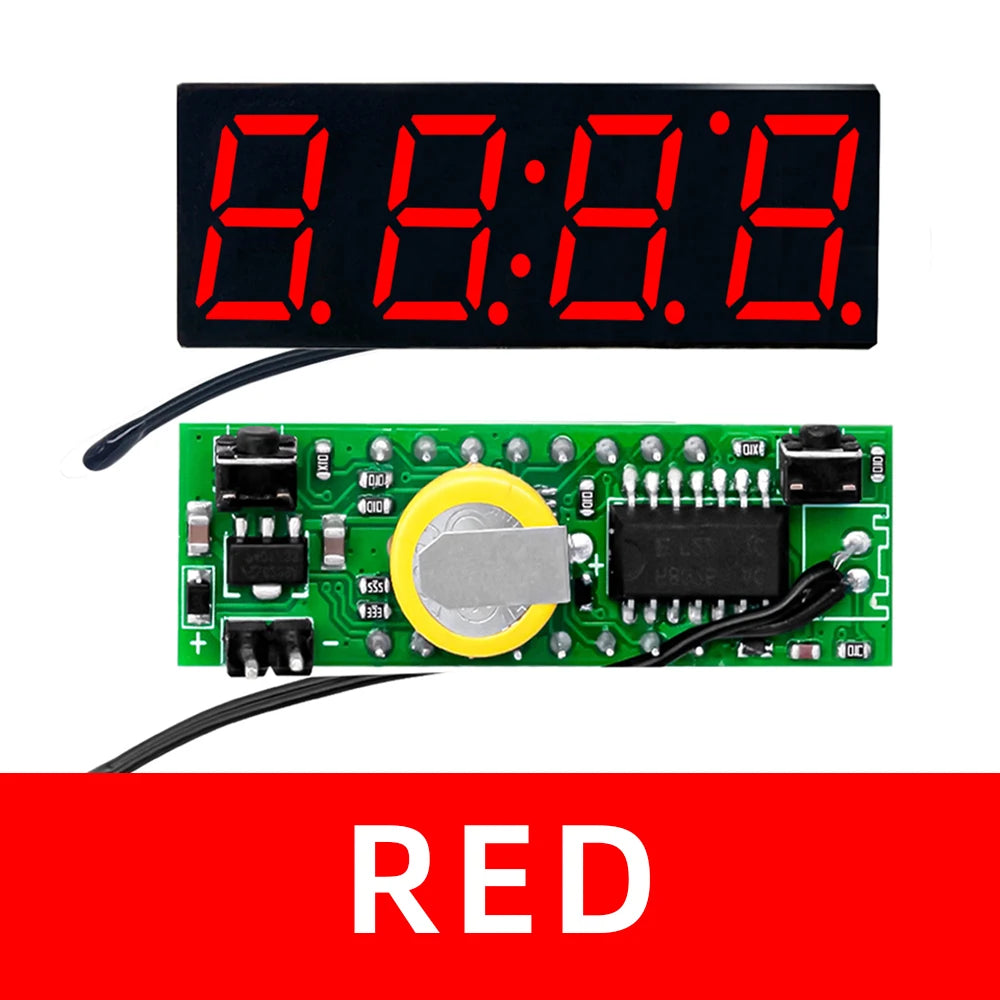 RX8025T 3-in-1 LED Display Module Digital Clock Thermometer Voltmeter Zpaxo red