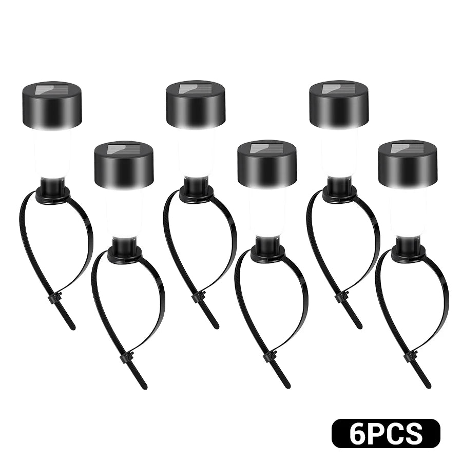 1- Solar Zip Tie Lights Outdoor Garden Decoration Waterproof Lanterns Zpaxo White 6PCS