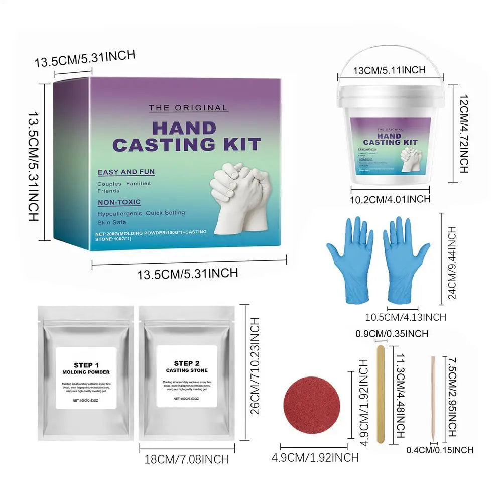 Handmade Plaster Hand Mold Casting Kits Couples Romantic DIY Keepsake Zpaxo As shown