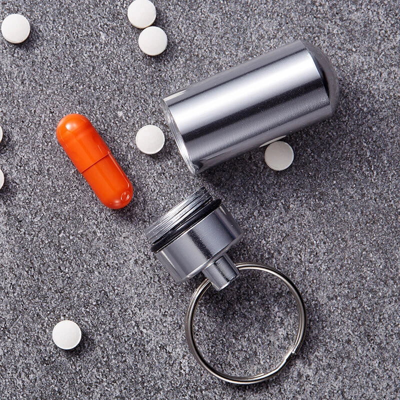 Medicine Box Health Care Waterproof Aluminum Pill Case Bottle Cache Zpaxo