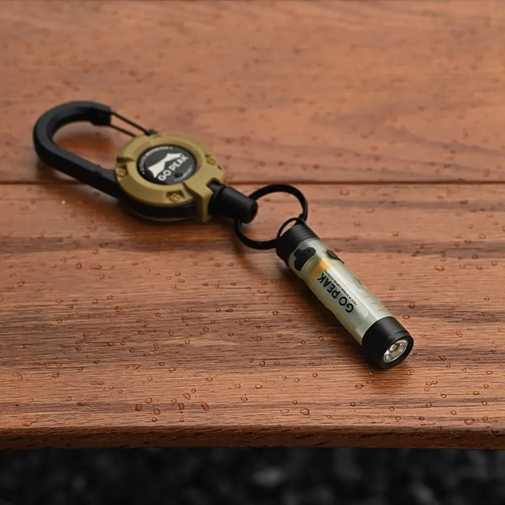 Gopeak Mini Pocket LED Flashlight USB Rechargeable Torch Keychain Clip Cap Light Long Endurance Emergency Hiking Camping Outdoor Zpaxo