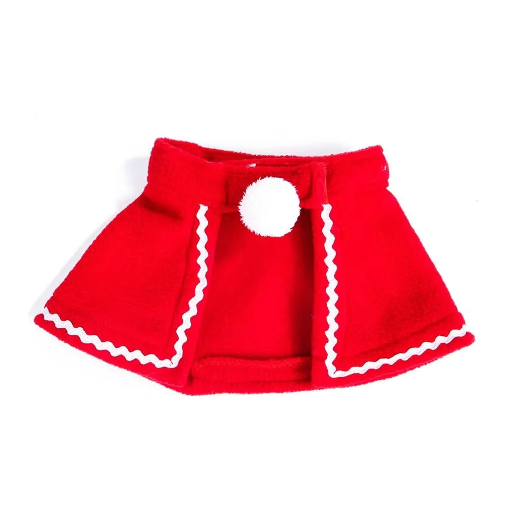 Cute Winter Pet Cloak Dog Cat Christmas Clothes Warm Puppy Santa Red Zpaxo Cloak