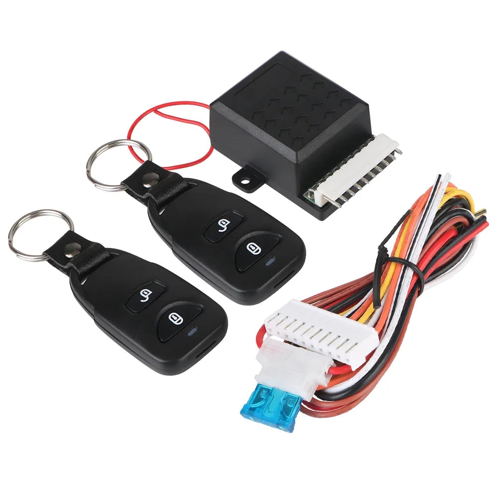 12V Universal Car Keyless Entry Central Locking Remote Control Wire Zpaxo black