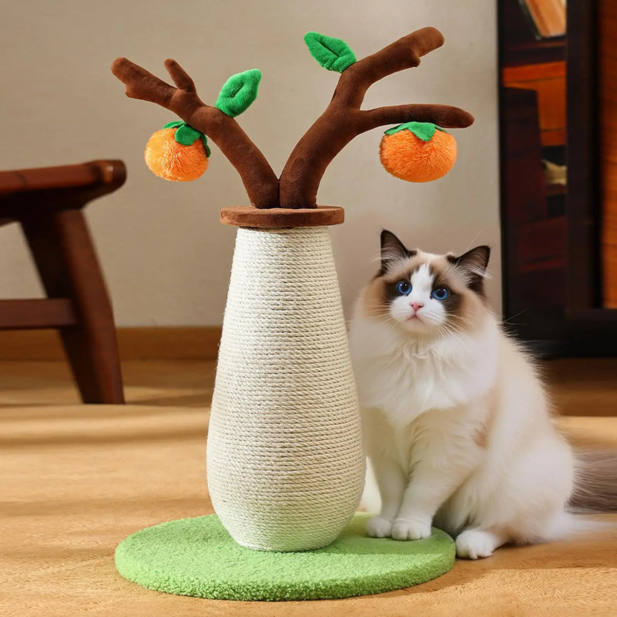 Cat Scratcher Anti-slip Plush Base Interactive Board Scratch Post Zpaxo