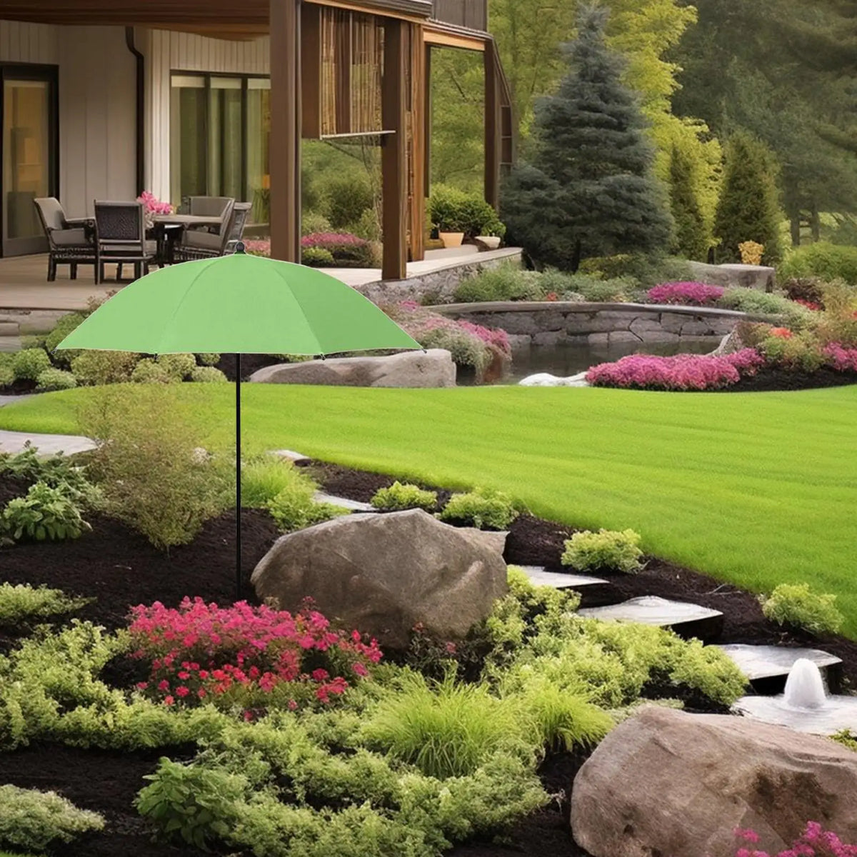 Shade Plants Double-layer Large Rainproof Stake Plant Umbrella Yard Zpaxo