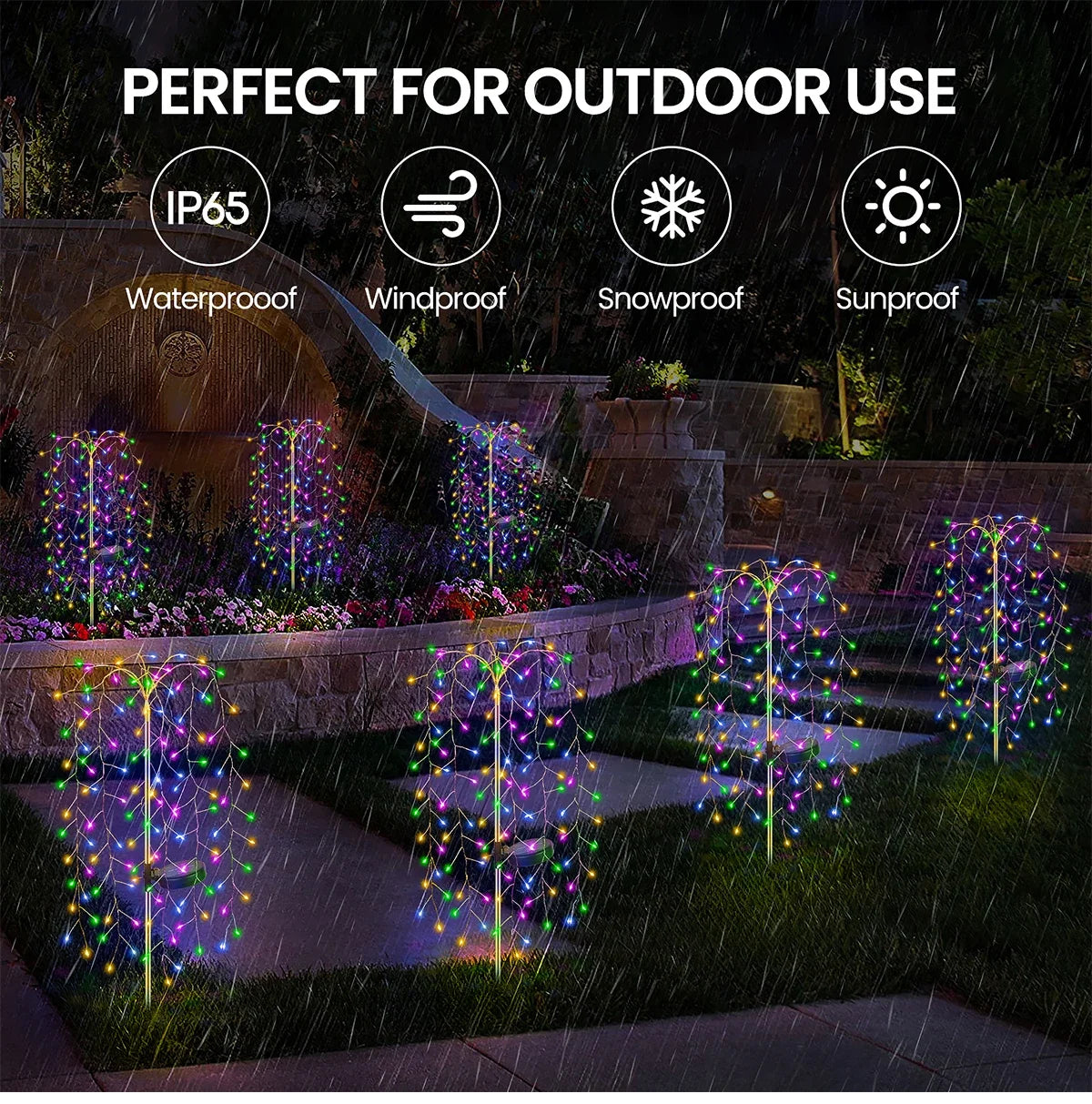 Weeping Willow Solar Garden Light Outdoor Christmas Decoration Design Zpaxo