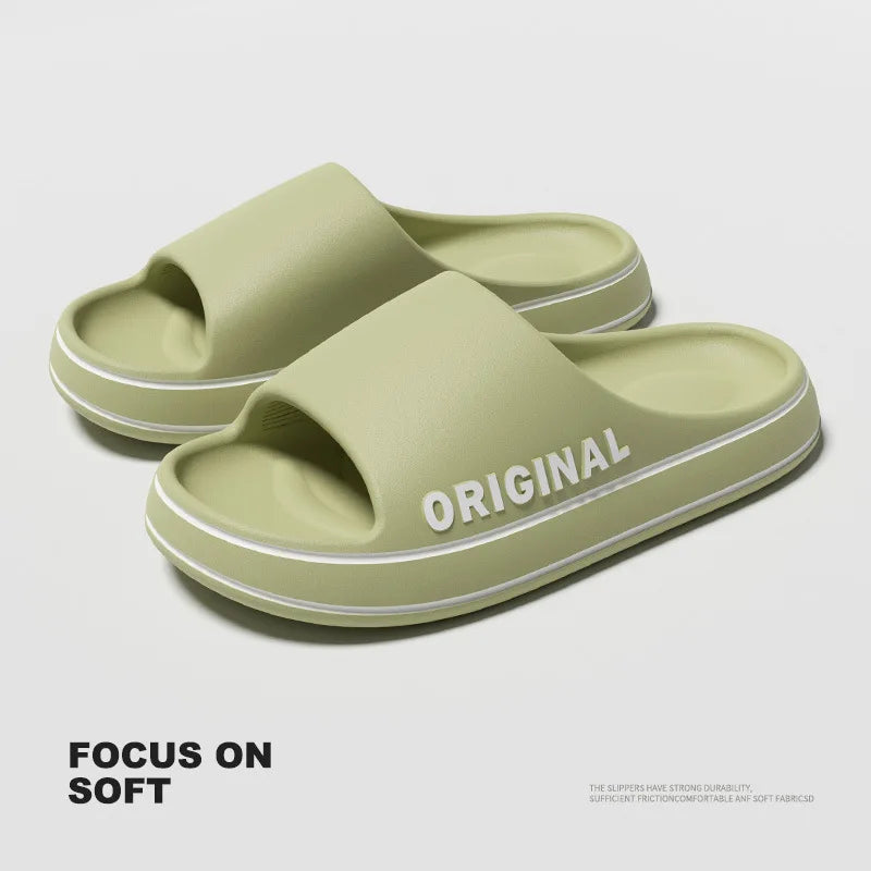 Summer Women Man Solid Letter Mens Slippers Shoe Woman Thick Sole Zpaxo A2 42-43