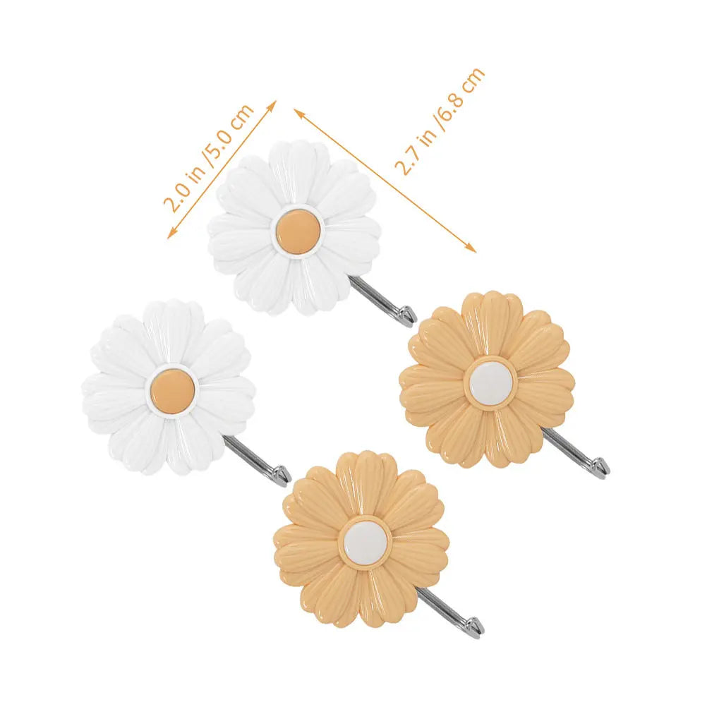 Small Wall Hooks Adhesive Daisy Flower Decorative Hook Backpacks Zpaxo