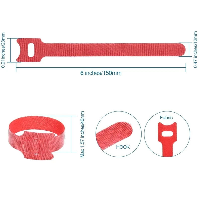 10 30 Releasable Cable Organizer Ties Nylon Strap Wire Management Zpaxo