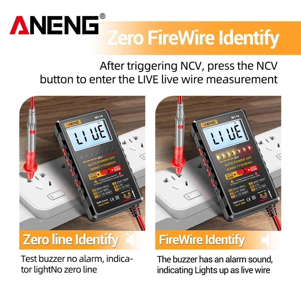 Digital Multimeter 6000 Transistor Capacitor Meterwith NCV Data Hold Zpaxo