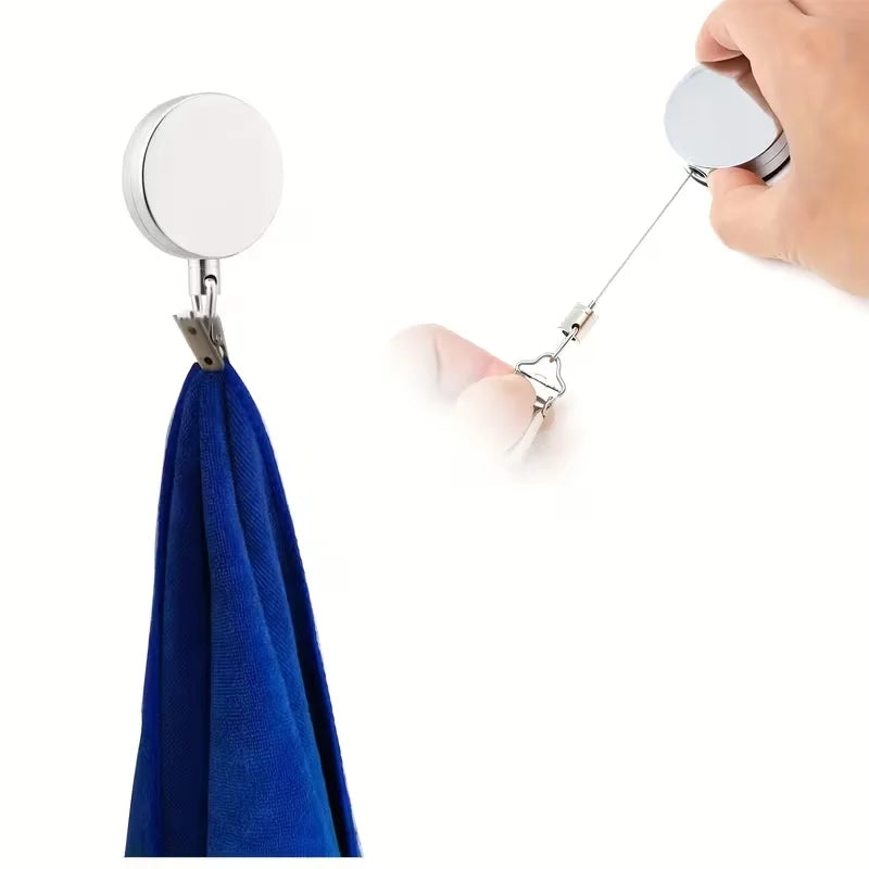 Automatic Retractable Towel Rack No Punching Self-adhesive Wall Zpaxo