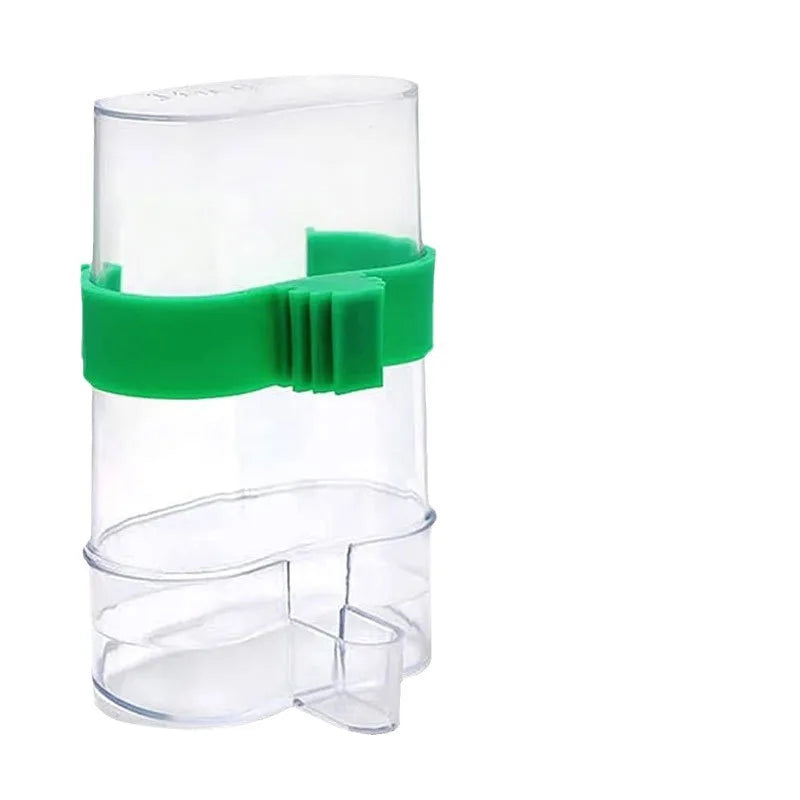 Automatic Bird Water Dispenser Drinking Feeder Transparent Cage Zpaxo WHITE