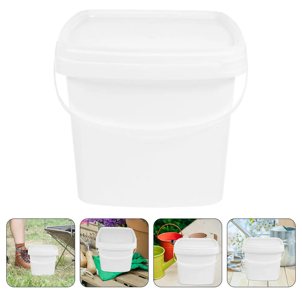 Plastic Bucket Handle Lid Reusable Water Container Portable Packaging Zpaxo