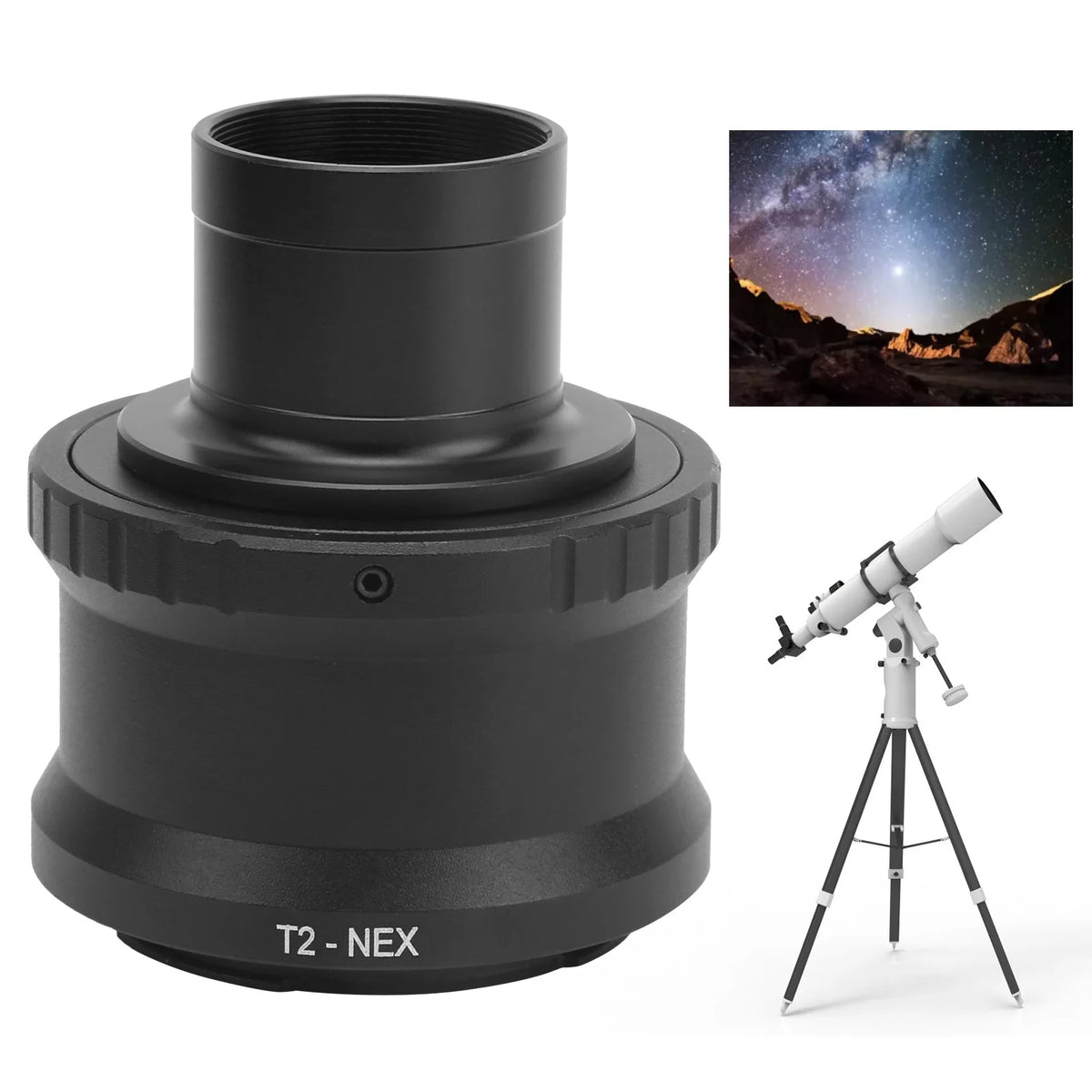 Astronomical Telescope T Mount Tube Adapter E Mirrorless Camera Metal Zpaxo