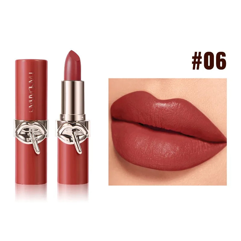 HANDAIYAN Matte Lipstick Waterproof Lasting Non-Stick Cup Lip Stain Classic High Pigment Lipstick Velvet Lip Cosmetics Makeup Zpaxo 06