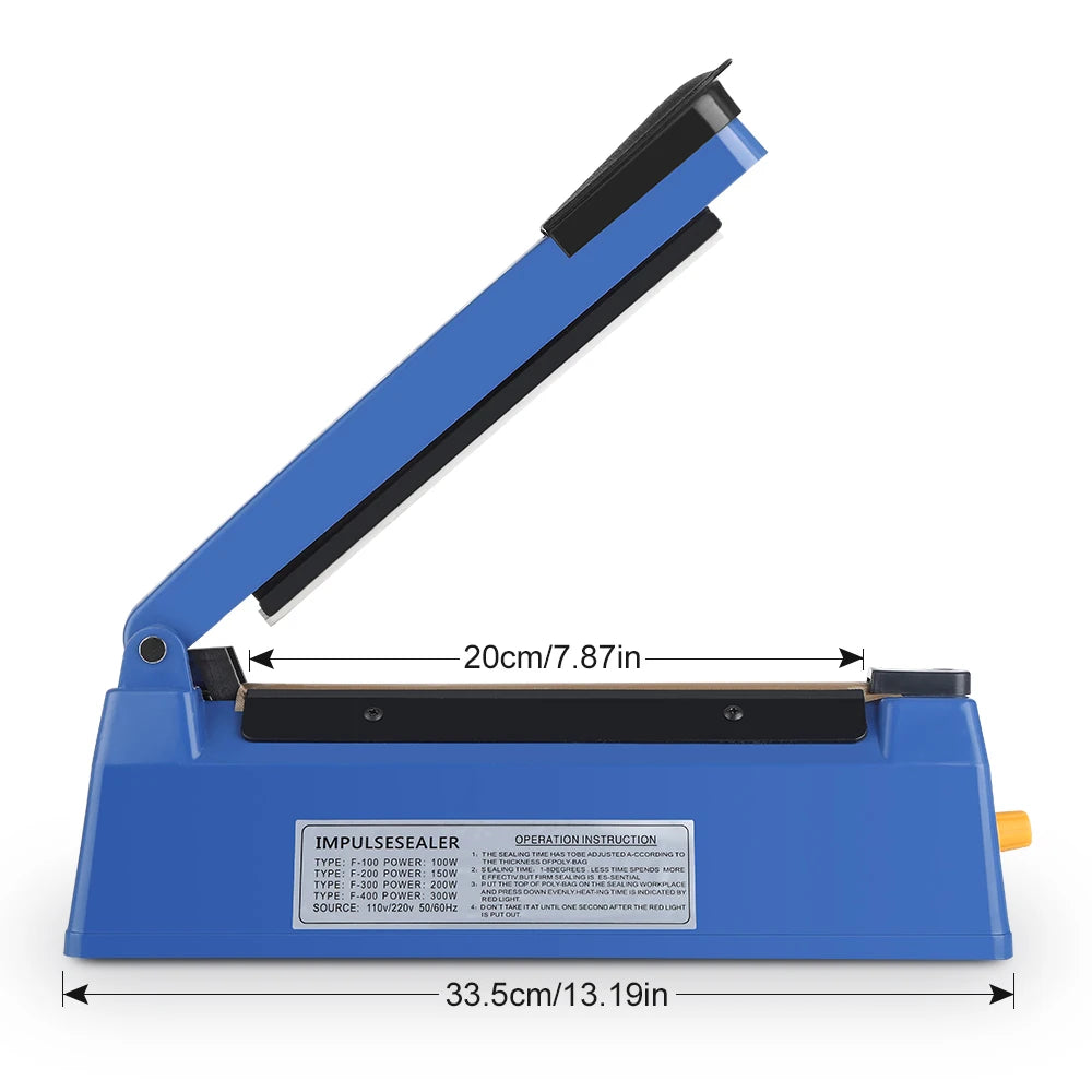 Heat Sealing Machine Home Impulse Sealer Kitchen Food Vacuum Seal Zpaxo 200mm 220V-240V EU Plug