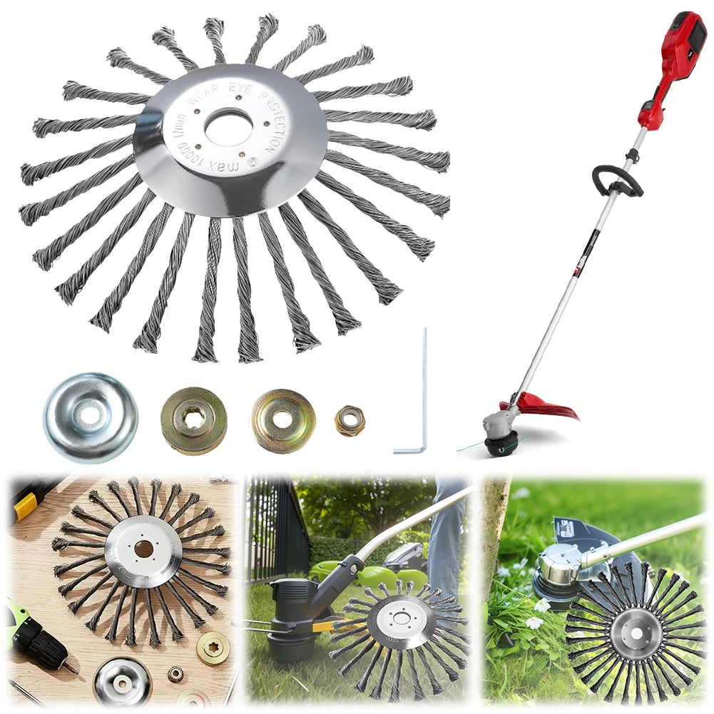 Wire Brush Trimmer Head Universal Garden Weeding Removal Rust Adapter Zpaxo