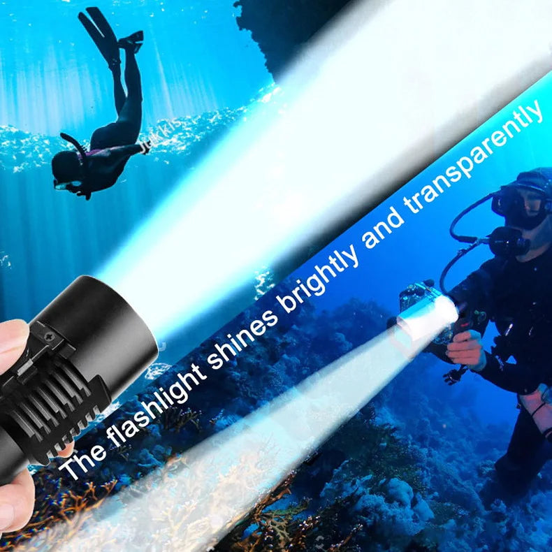 Professional Diving Flashlight Strong Light L2 Electromagnetic Zpaxo