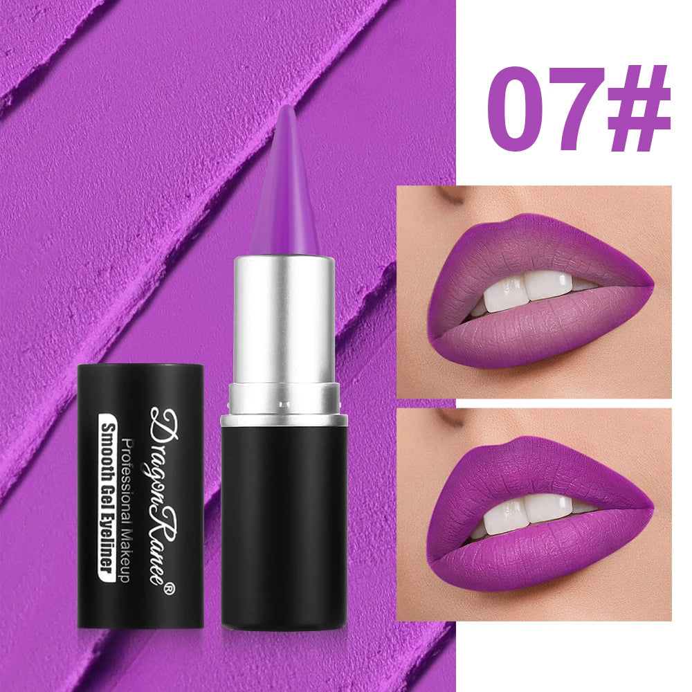 Matte Lip Liner, Long-Lasting, Automatic Rotating Wax Texture, Suitable for All Skin Types, Multi-Purpose, Suitable for Eyeliner, Holiday Parties, Lipstick Zpaxo 07Dr114 Full Size
