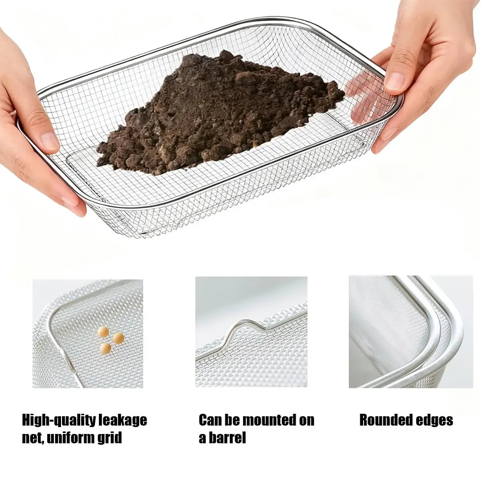 Stainless Steel Soil Mesh Sieve Anti-rust Durable Gardening Filter Zpaxo