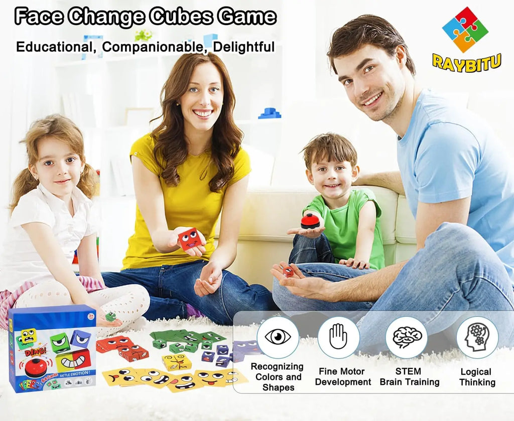 Face Changing Magic Cubes Game Expression Matching Block Puzzle Bell Zpaxo