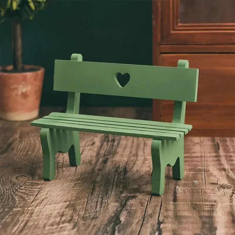 Creative Doll Home Furnishings Toys Mini Bench Decor Small Photo Zpaxo Green B17903B M