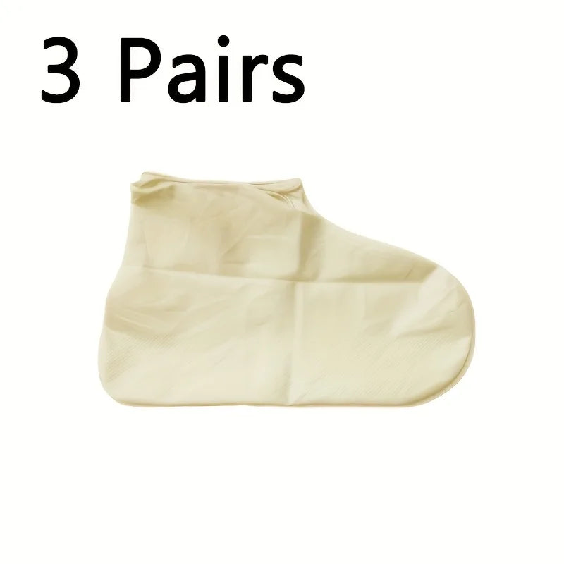 3 Pairs Boots Waterproof Shoe Cover Silicone Material Unisex Shoes Zpaxo White 3 Pairs