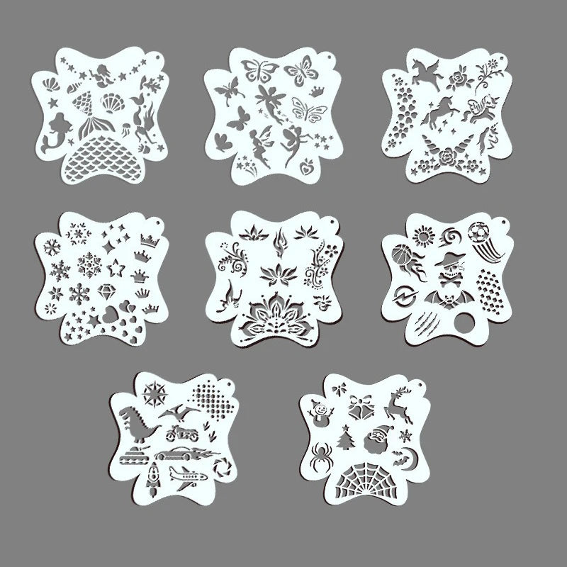 Reusable Face Painting Template Adults Children Body Art Party Makeup Zpaxo 8PcsSet