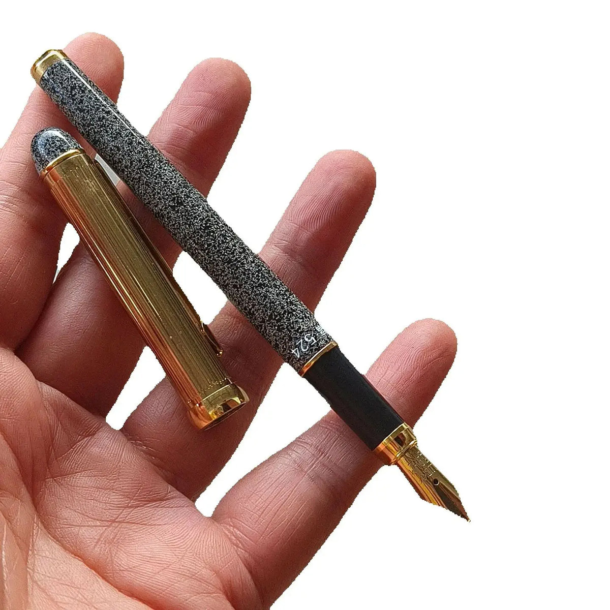 Old Stock Rare Yongsheng 524 Fountain Pen Metal Rod Marble Pattern Writing Office Stationery Collection Nostalgia NIB 0.5MM Zpaxo