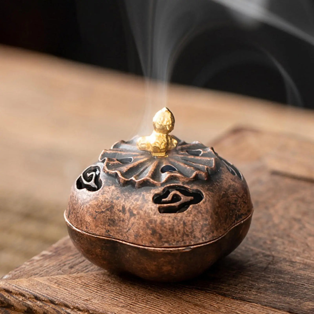 Zinc Alloy Incense Cone Holder Retro Hollow-out Burner Sandalwood Zpaxo