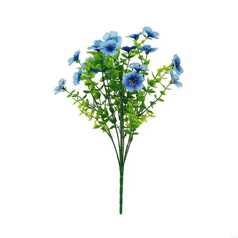 Simulation Flower Artificial Flower With Flexible Iron Wire for Tabletop Bookshelf Display Wedding Decoration Zpaxo Blue CN