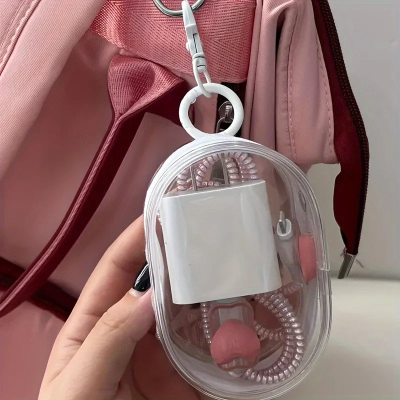 Portable Clear Cable Organizer Storage Box Charger Earbuds Data Zpaxo